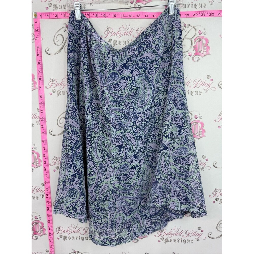 Jaclyn Smith skirt Paisley A-Line Tunic — Navy, Lavender & Mint